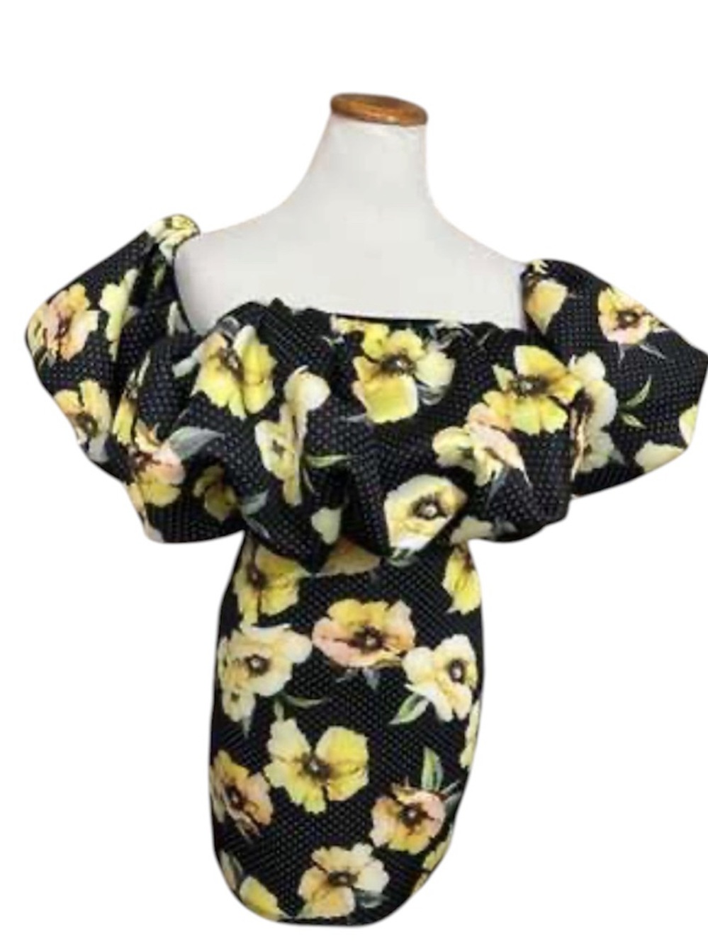 ASOS Design Floral Dot Off the Shoulder Bubble Dress-Size 14 US-NWOT